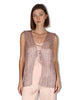 Gilet Metallic Lurex in cotone rosa e oro Donna JE113078213 90008
