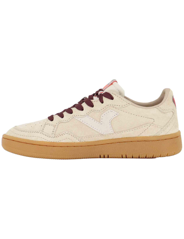 Sneakers donna in camoscio beige con suola ambra 8806111W Beige Victoria 