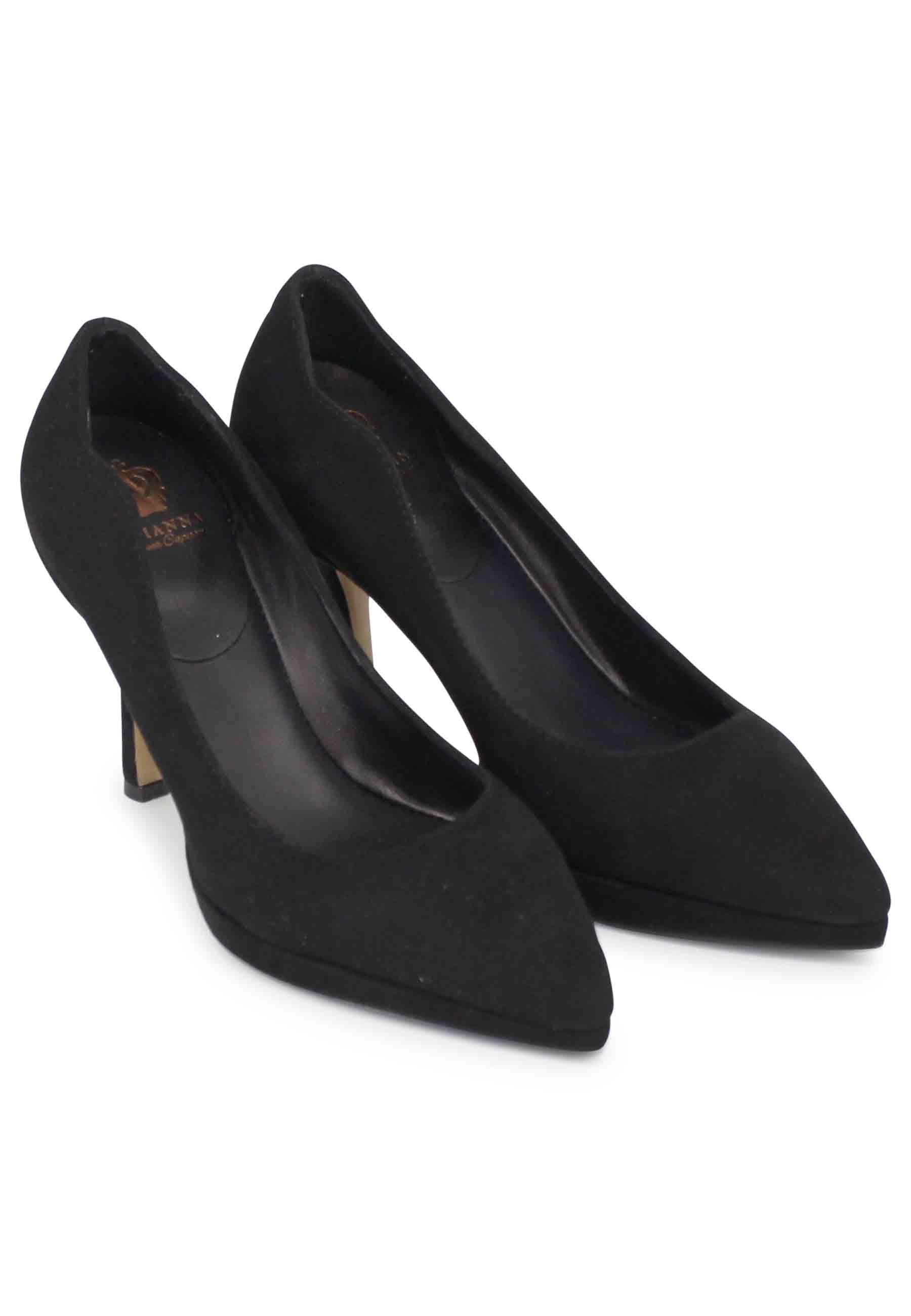 Decollete donna in camoscio nero tacco alto DE1698/PLT 16 L'Arianna 