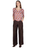 Pantaloni Elastic Waist Trousers in lino marrone Donna JABPN0001-F1369-1254 8140