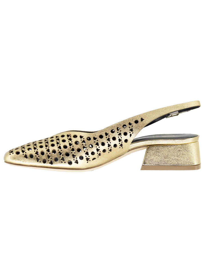 Slingback donna in pelle oro forata CH2525/G 032 L'Arianna 