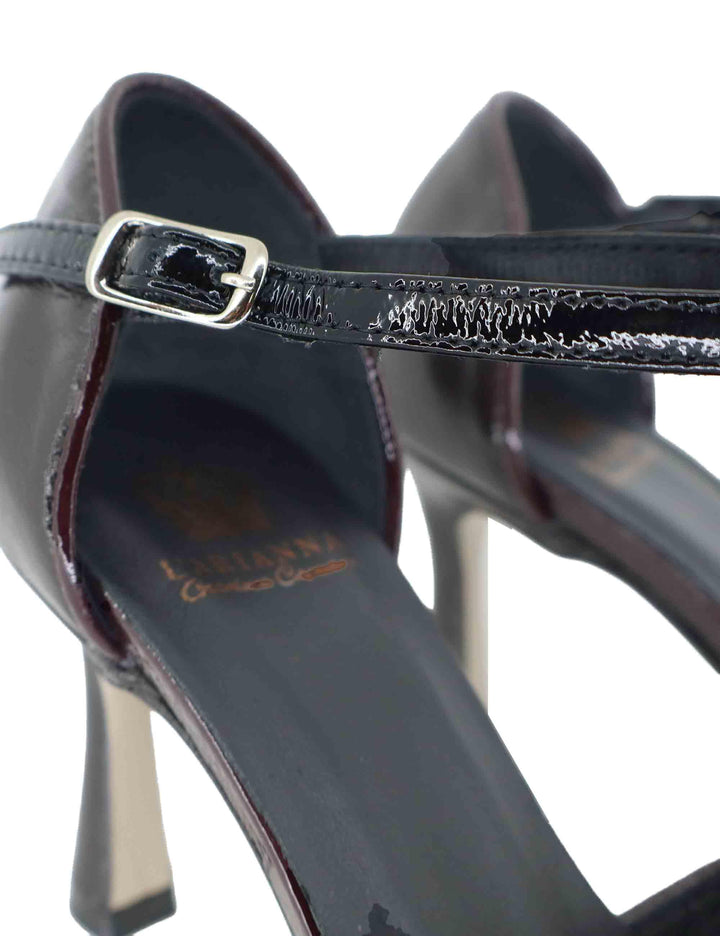 Decollete donna Mary Jane in pelle nera e marrone con tacco alto TG1660/RT 001 L'Arianna 