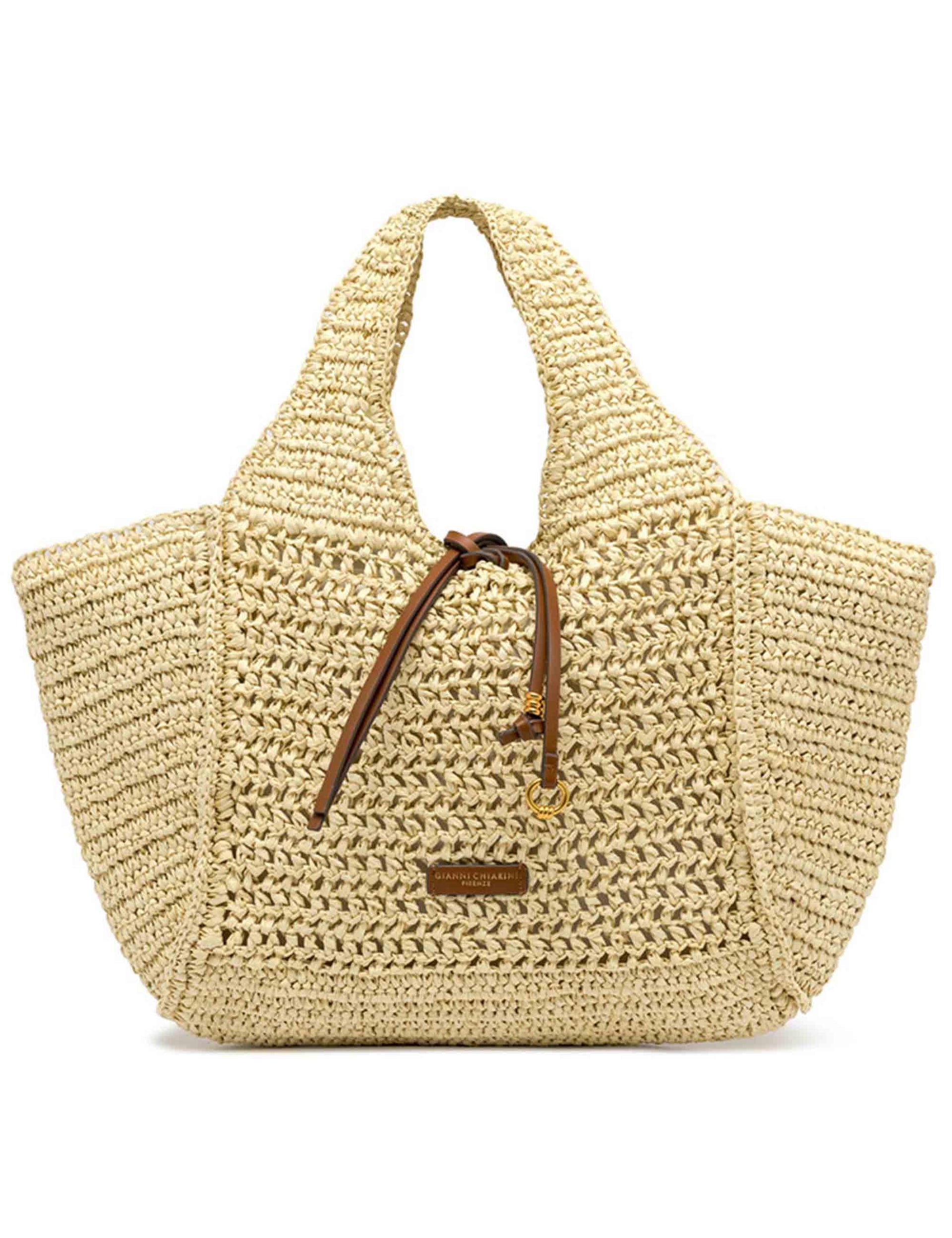 Borse donna Nefeli in rafia naturale con chiusura cordoncino BS11953 COMM STR-CRCH 850 Gianni Chiarini 