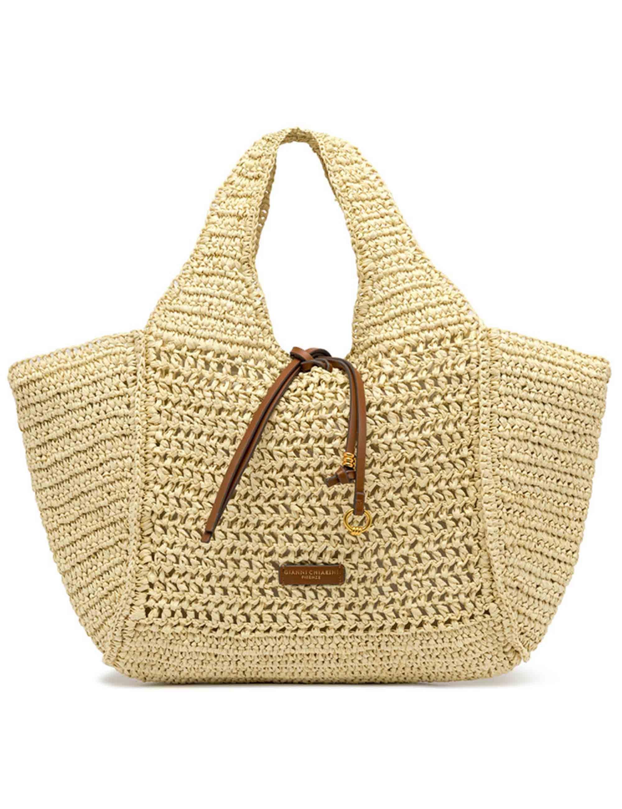 Borse donna Nefeli in rafia naturale con chiusura cordoncino BS11953 COMM STR-CRCH 850 Gianni Chiarini 