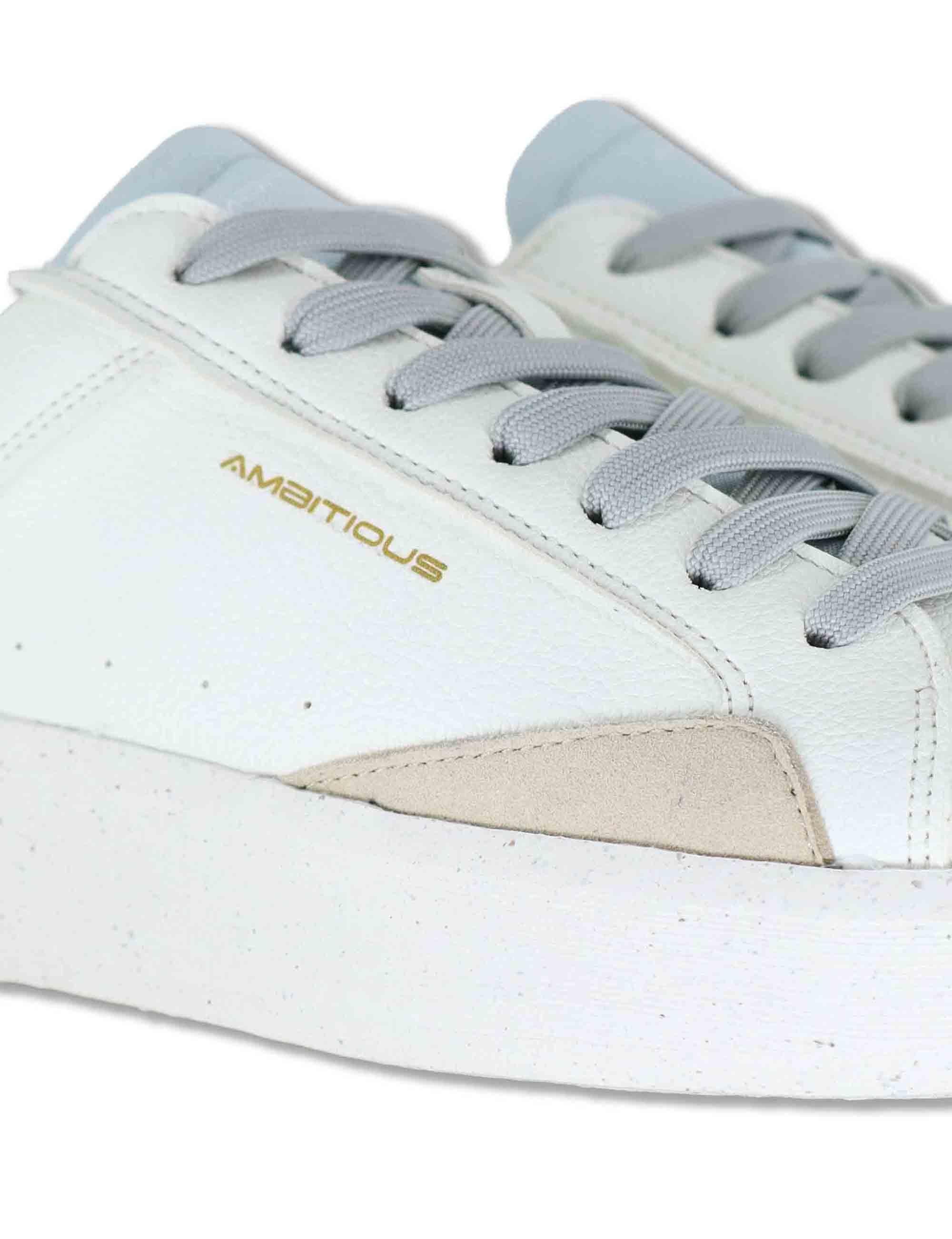 Sneakers uomo Brixton in pelle bianca con suola alta in gomma eco-light 14323 T4748AM Ambitious 