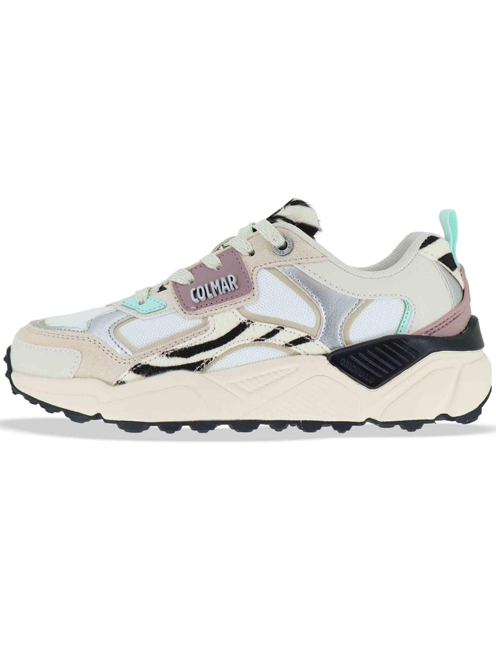 Sneakers donna in pelle e tessuto grigio con suola alta GARNER 080 Colmar 