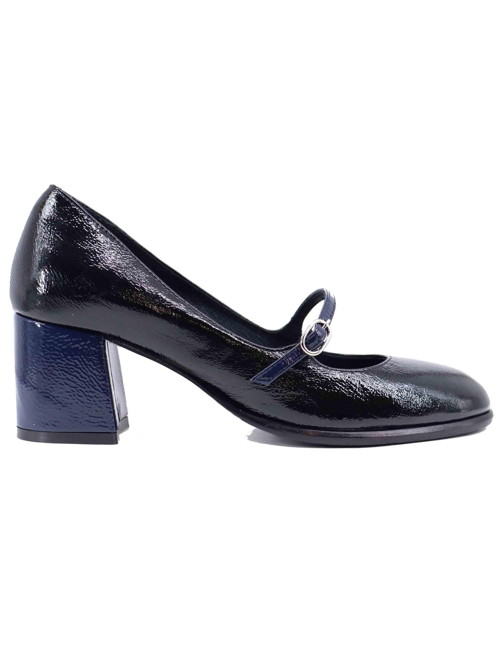 Decollete donna in vernice nera con punta tonda DE2434/L 001 L'Arianna 