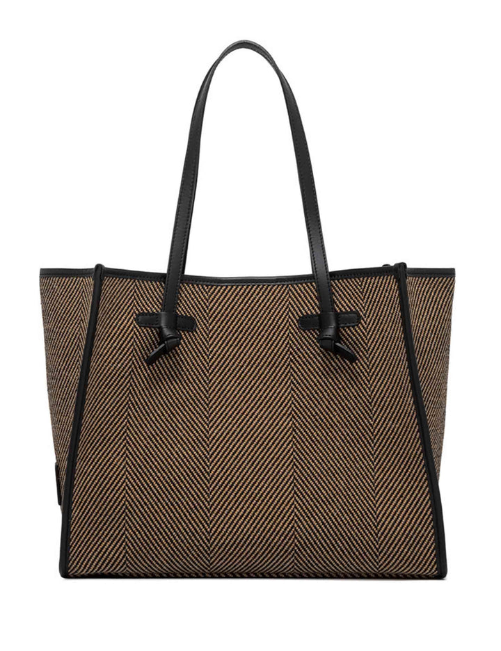 Borse donna Marcella in tessuto lana spigato nero con doppi manici BS6850 SPIGA NERO Marcella Club 