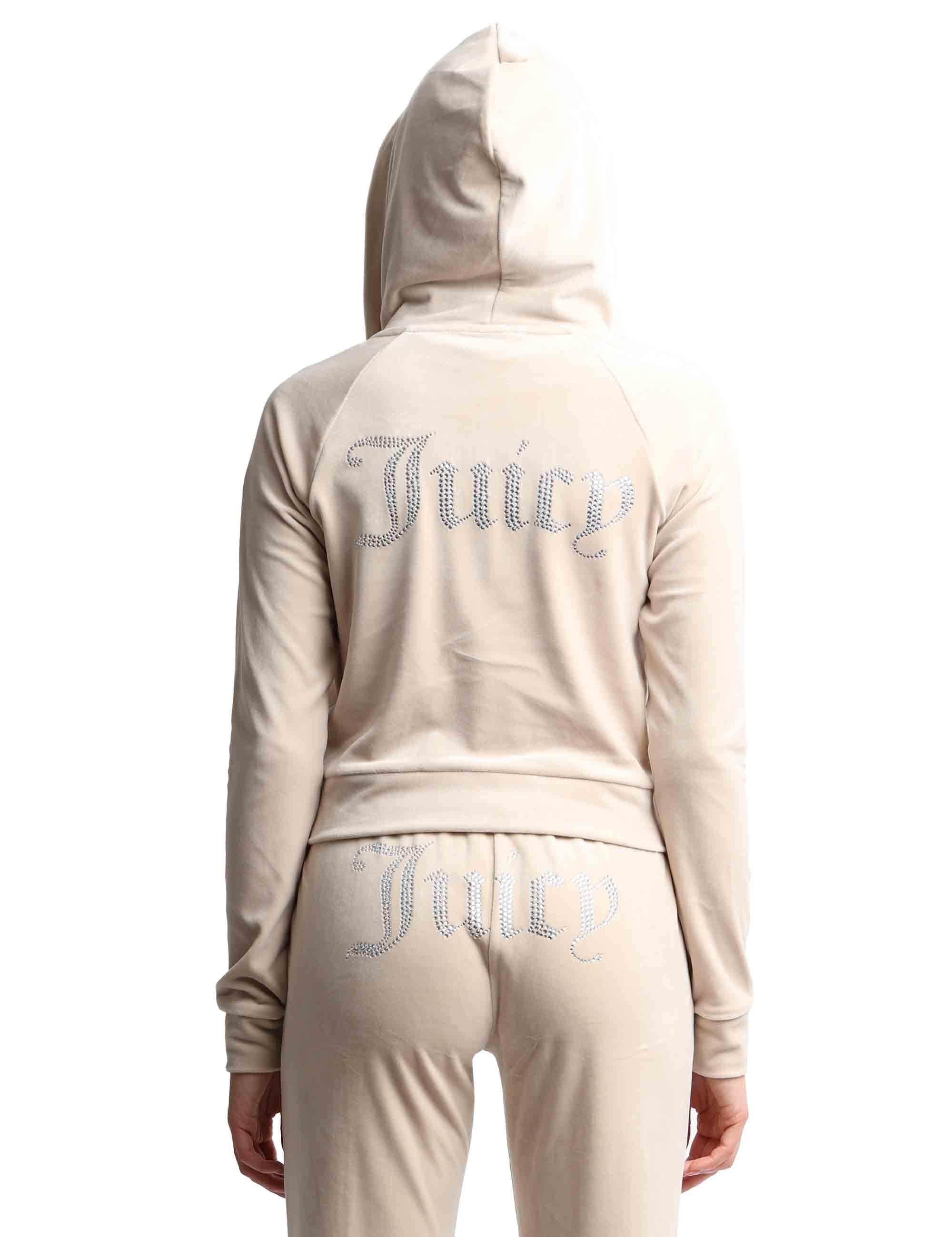 Felpe donna Madison in tessuto beige con cappuccio e zip VIJH70194WPF JJ1 Juicy Couture 
