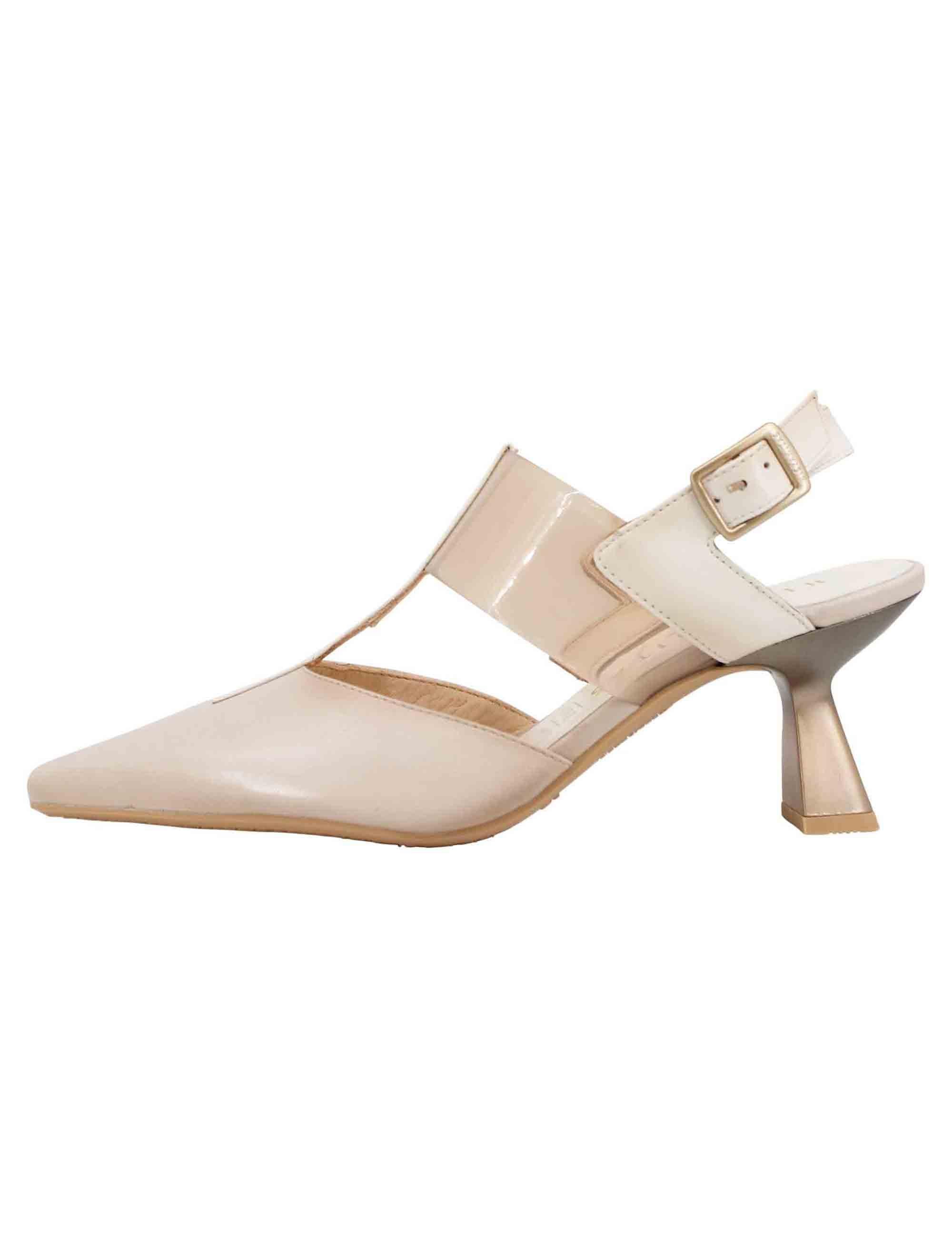 Decollete slingback donna in pelle beige con punta a punta CHV243369 C003 Hispanitas 