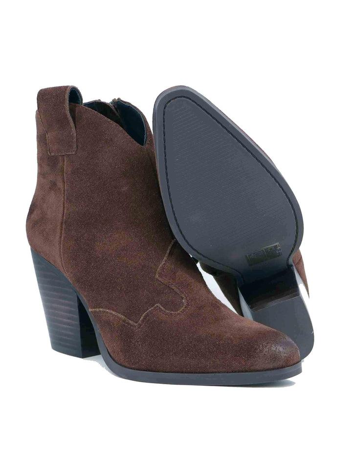 Stivaletti taxani donna in camoscio marrone tacco alto BI6102X 019 Bruno Premi 