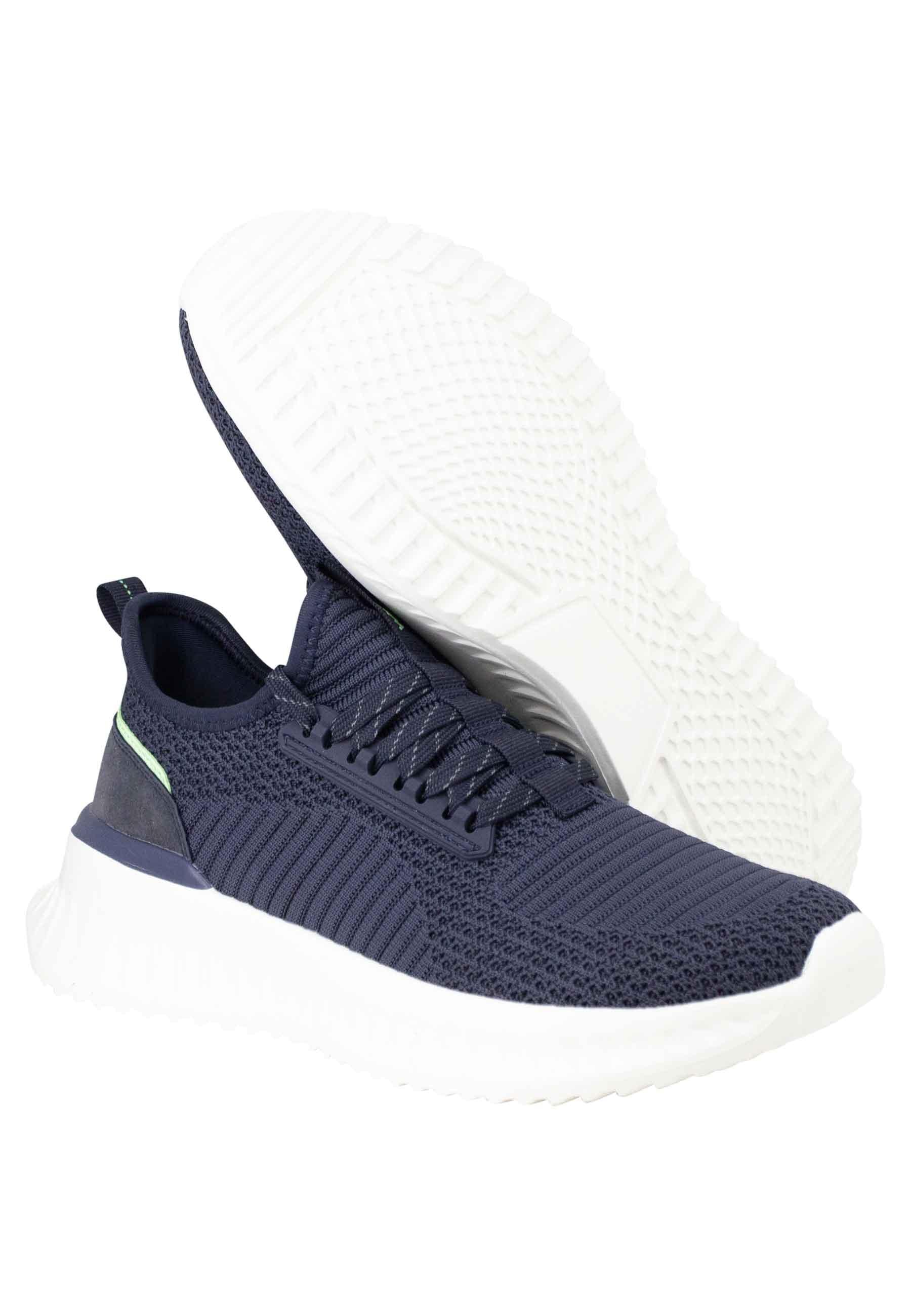 Sneakers uomo Star in tessuto elastico blu con suola alta in gomma WM31100A 016 Wrangler 