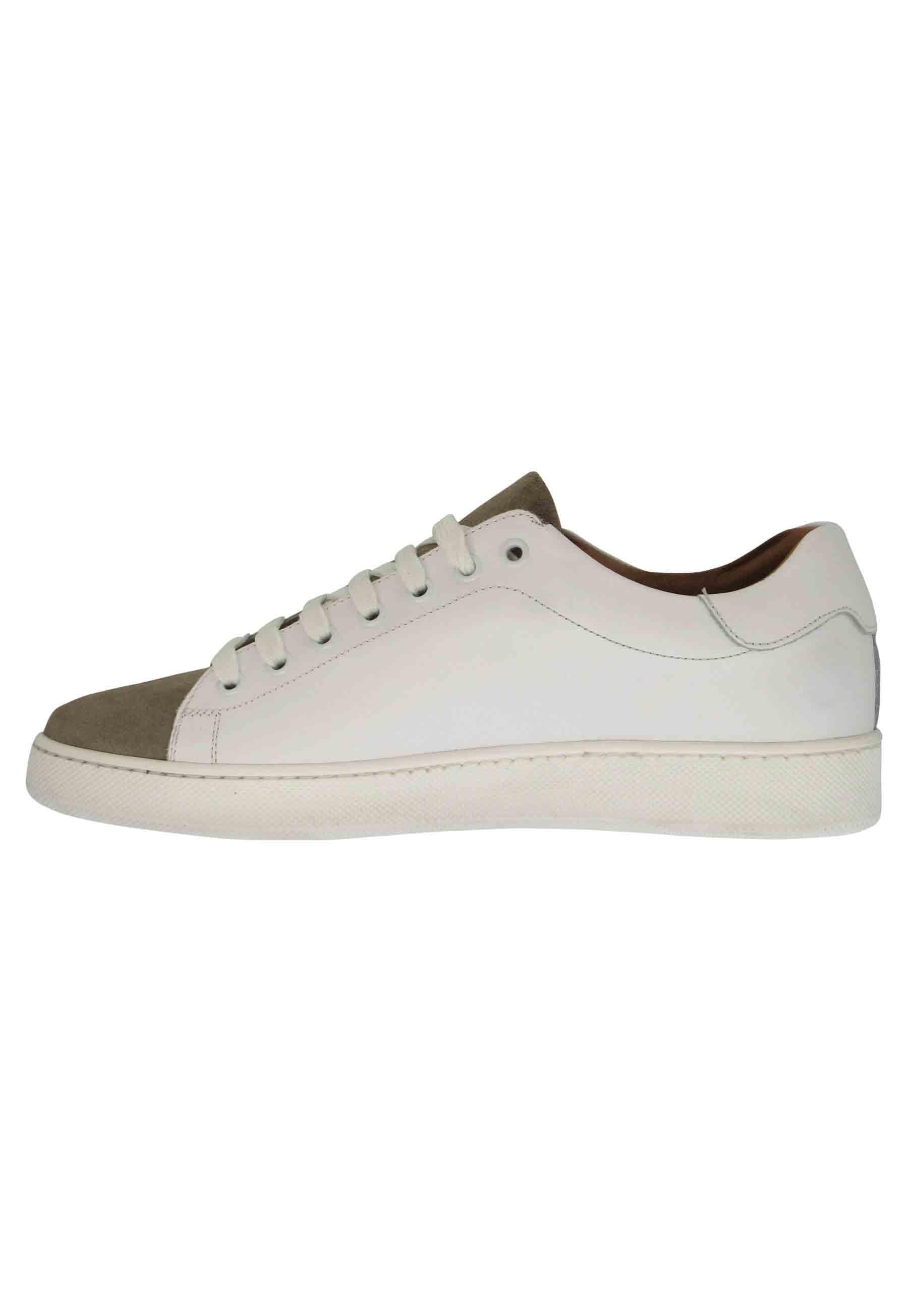 Sneakers uomo in pelle off white con fondo in gomma 2011 011 Spatarella 