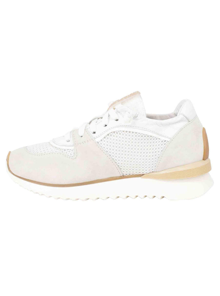 Sneakers donna in pelle e tessuto bianco fondo running RUFFLE 101 Andia Fora 