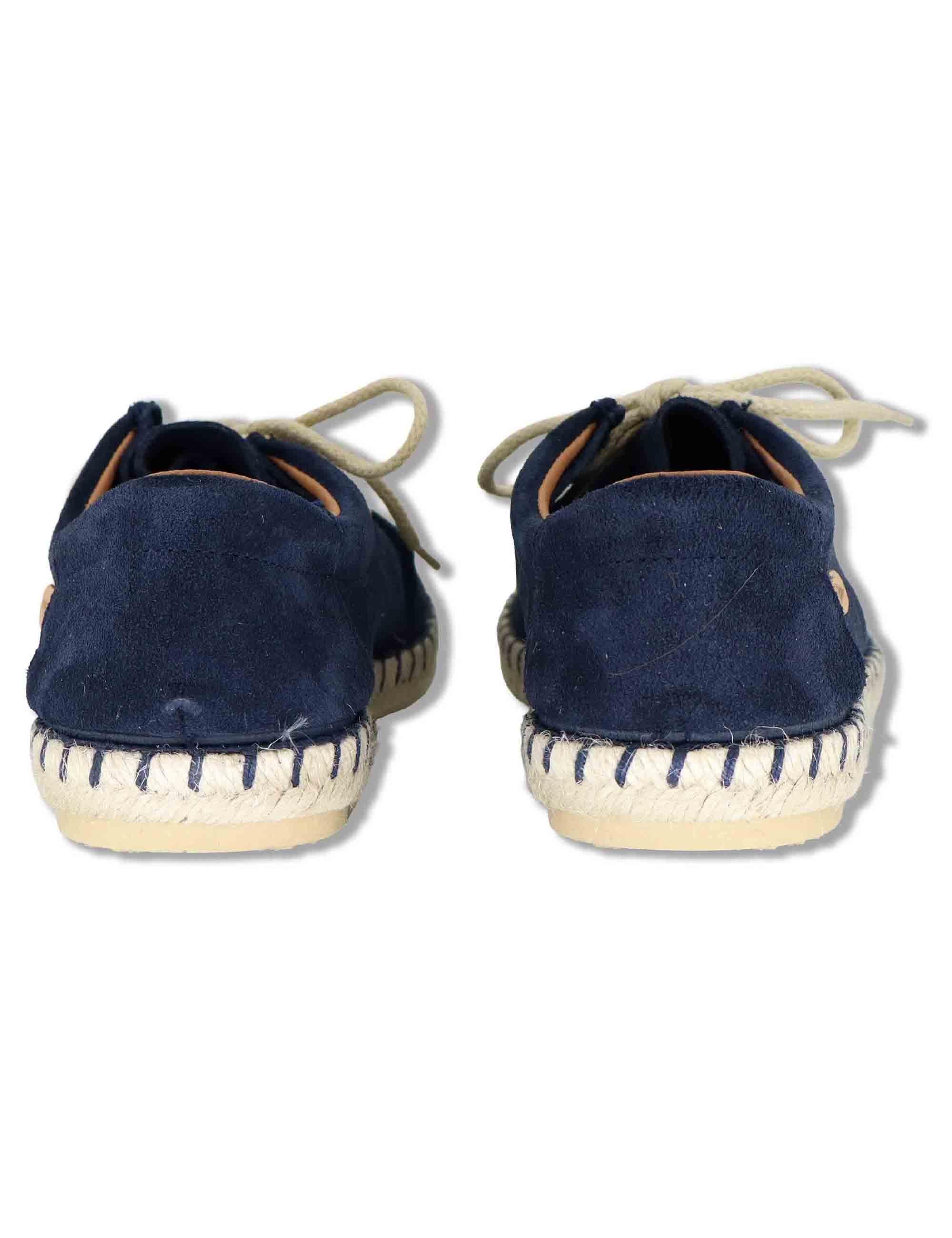 Stringate uomo Wallabee in camoscio blu fondo corda TRUMAN 002 Verbenas 