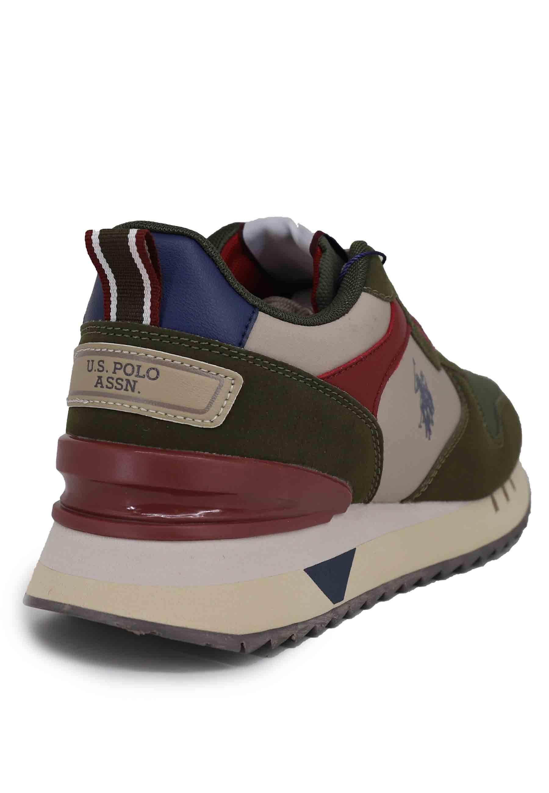 Sneakers uomo in tessuto verde con suola alta BUZZY001A OLI-BOR01 U.S. Polo Assn. 