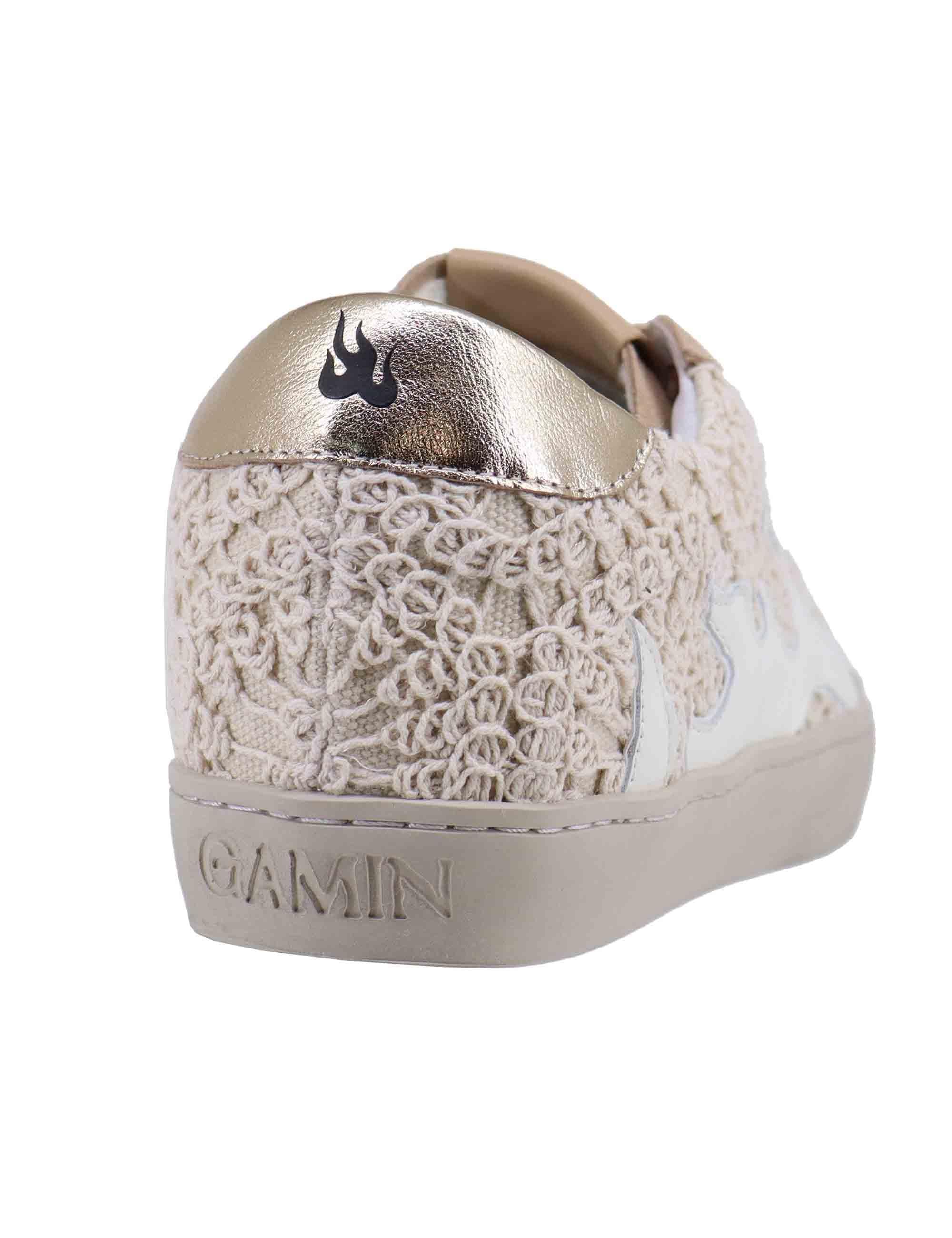 Sneakers donna Gamin in pelle e tessuto beige 610123GM 020 Bibi Lou 