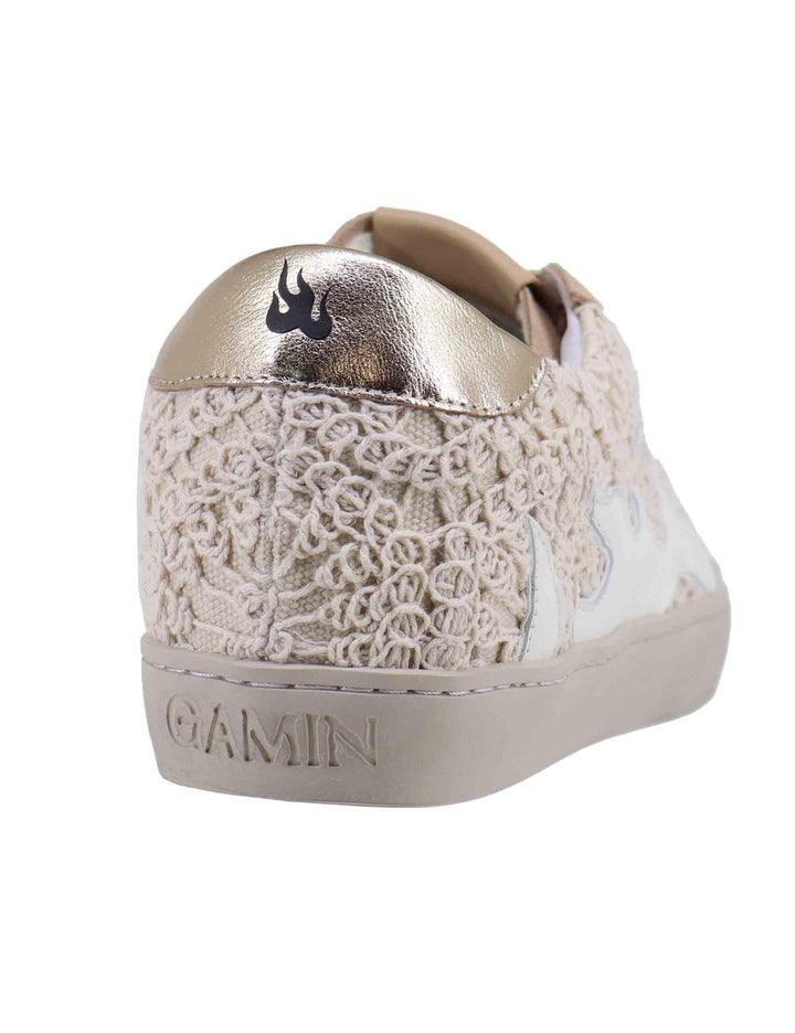 Sneakers donna Gamin in pelle e tessuto beige 610123GM 020 Bibi Lou 