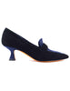 Mocassins femme en daim noir à bout pointu Donna SP1077 001