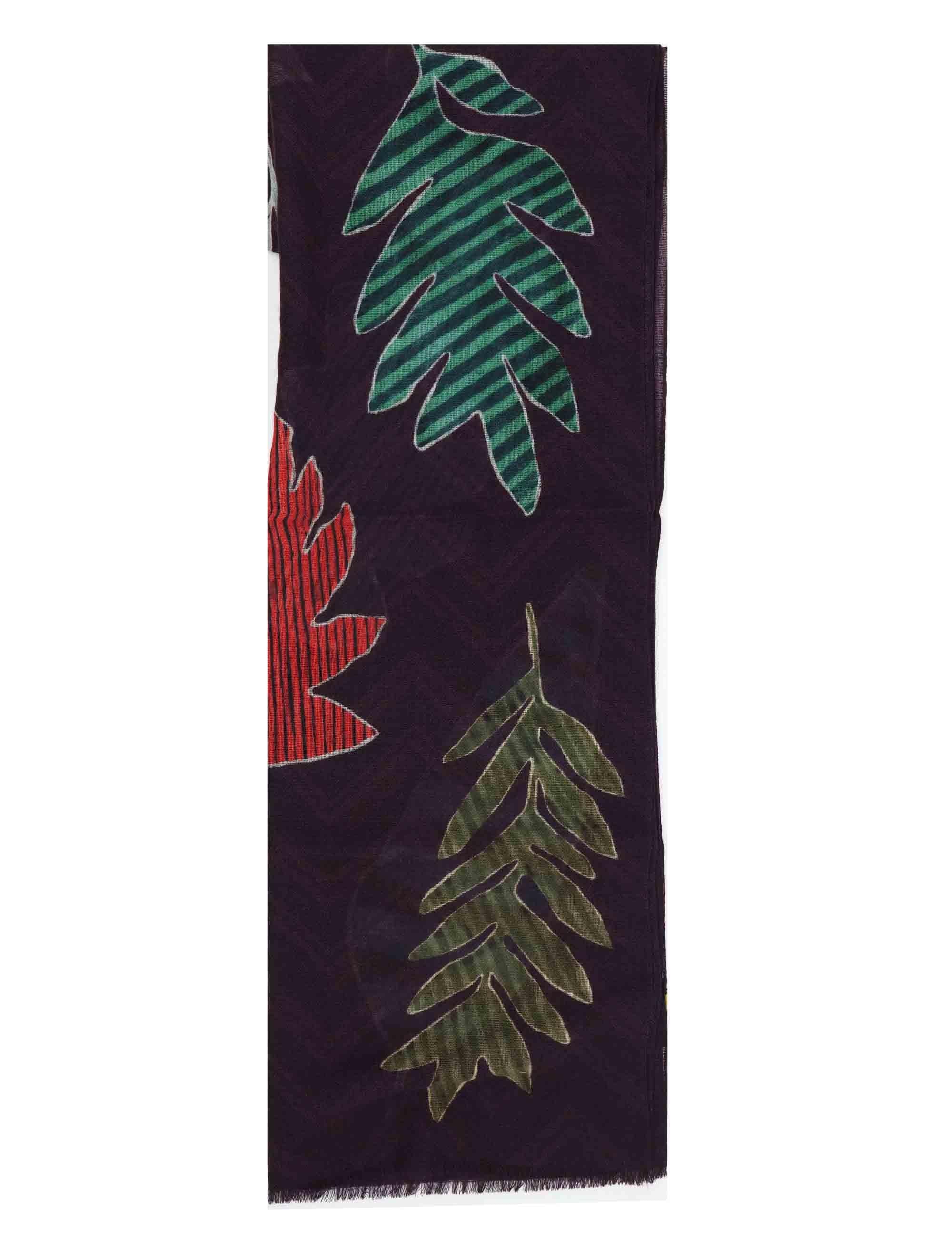 Stole in Lana Marrone Floreale Donna 0K246 11976 3