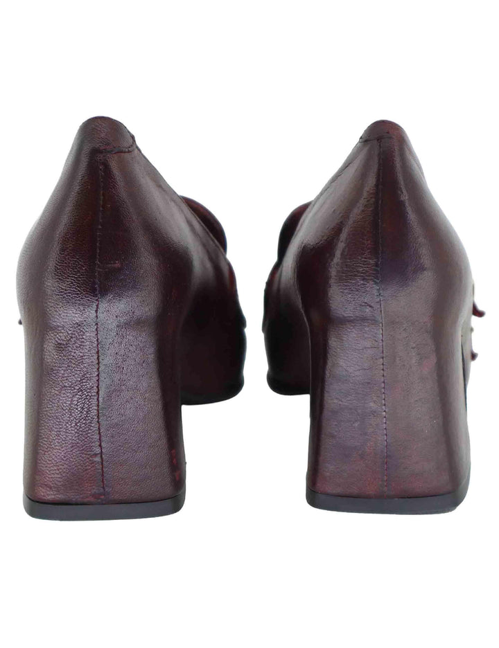 Mocassini donna in pelle bordeaux con tacco alto e punta quadra SP2355 016 Spatarella 