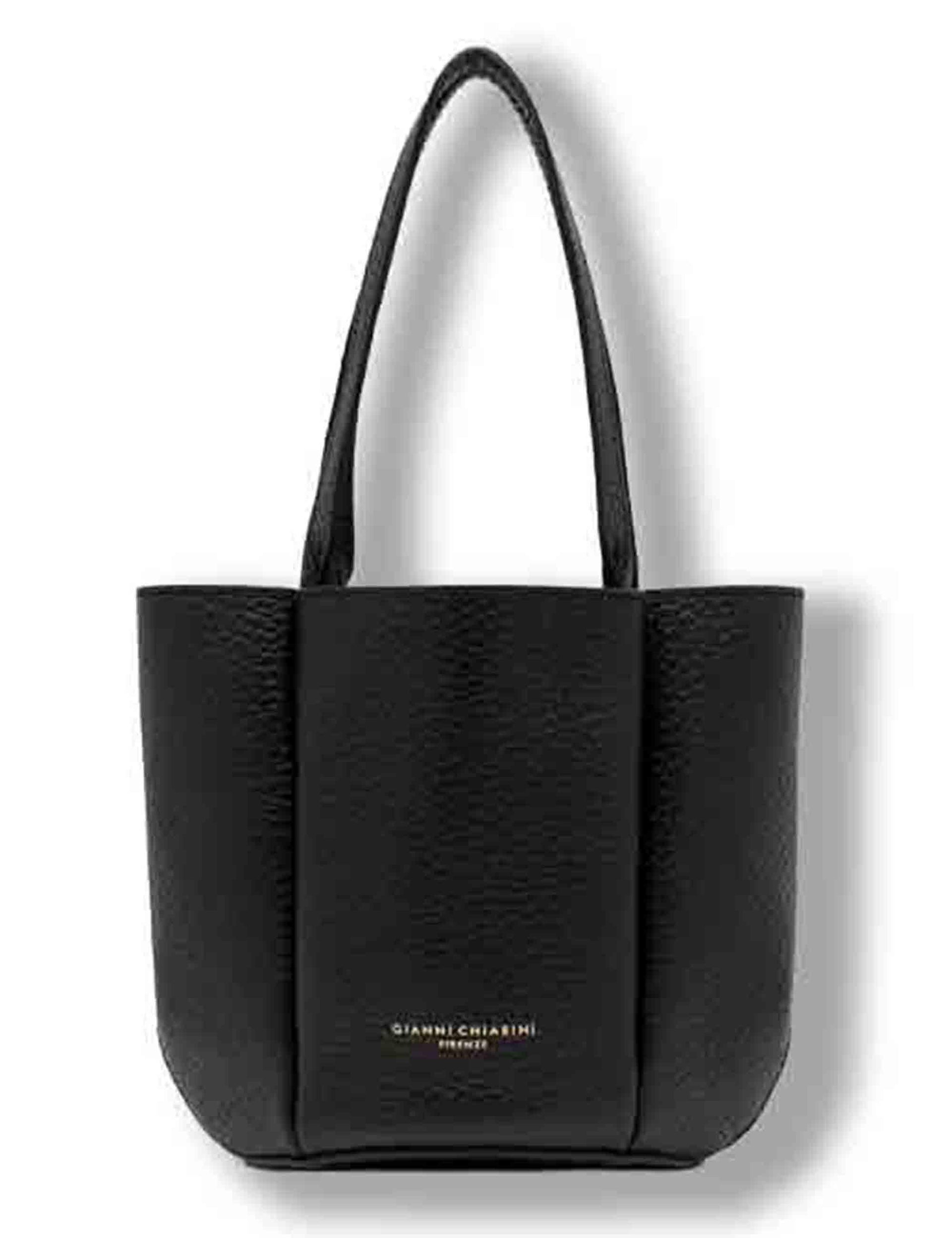 Borse donna Lily Bag in pelle nera con chiusura gioiello e tracolla e manico BS12000 RNGDBL T.U. 001 Gianni Chiarini 