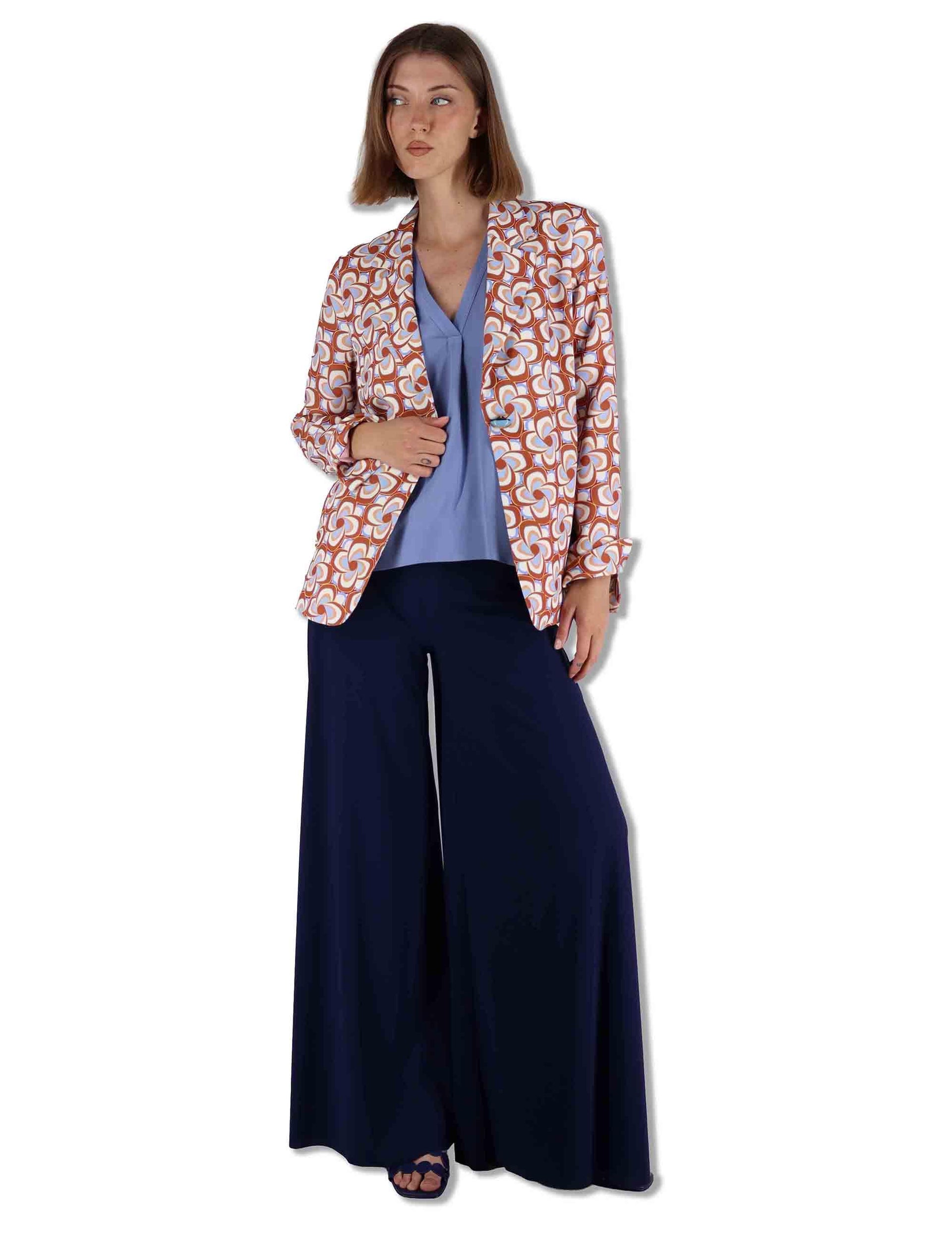 Giacche donna Mouline in cady a fantasia marrone e bianco JD648250668 A4156 Maliparmi 