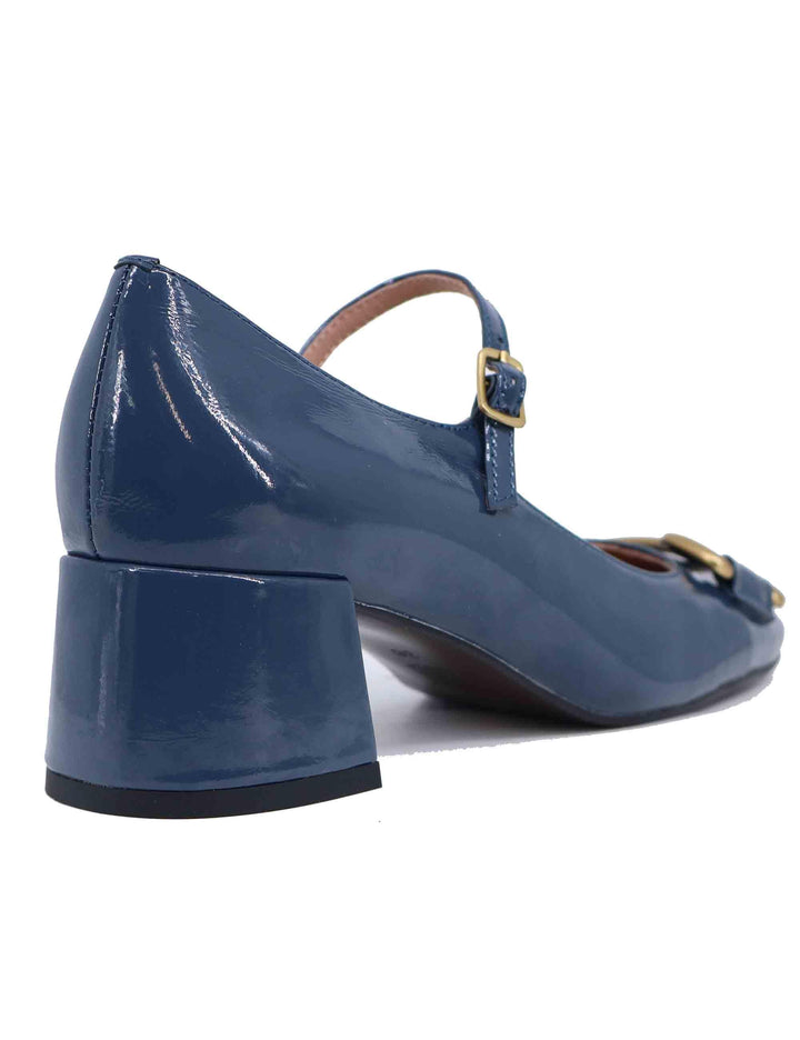 Decollete donna Noa in vernice blu con morsetto oro 575Z20VK 12 Bibi Lou 