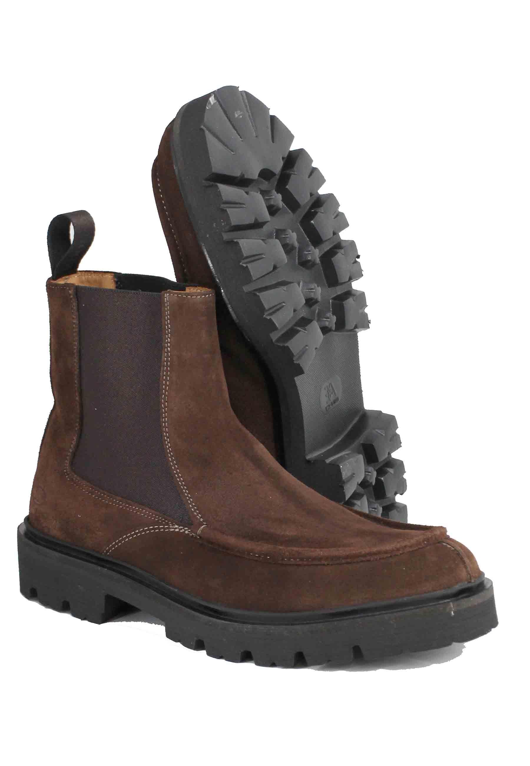 Stivaletti beatles uomo in camoscio testa di moro con vaschetta cucita MUND 31 013 Rogal's 