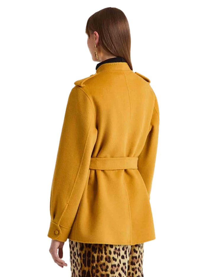 Sahariane donna Softpure Wool in lana senape con cintura JA534220290 70013 Maliparmi 