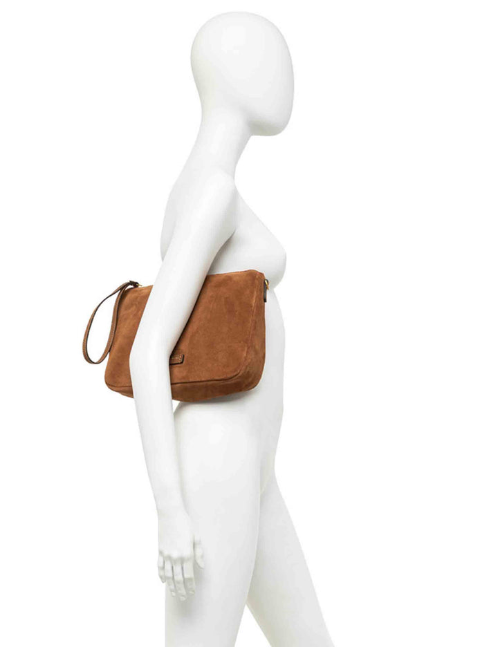 Borse donna Nora Pouch in pelle scamosciata nude con polsiera e tracolla BS10225 CM-PL 9308 Gianni Chiarini 