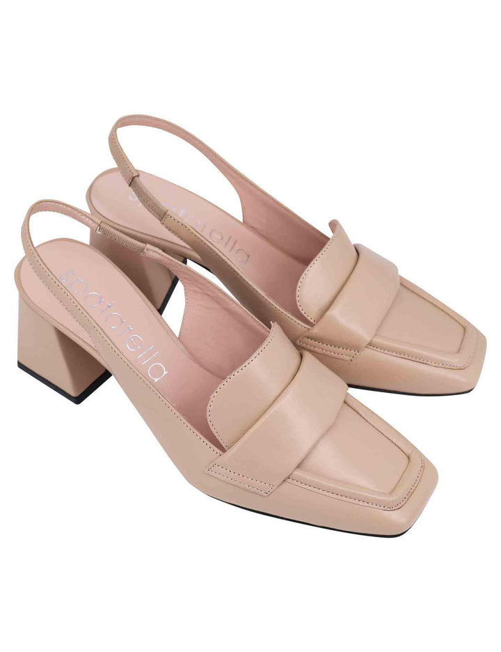 Decollete slingback donna in pelle cipria con punta quadra SP6553 013 Spatarella 