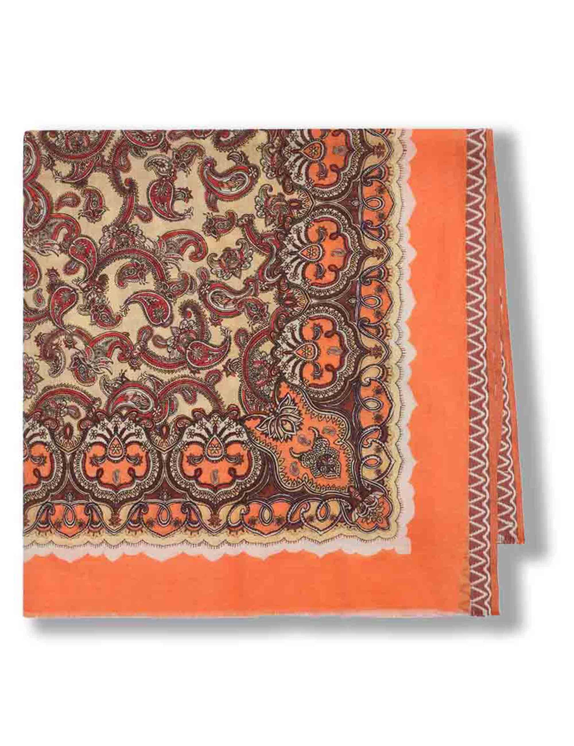 Foulard donna Collection Print in cotone arancione stampato IR002410216 B3116 Maliparmi 
