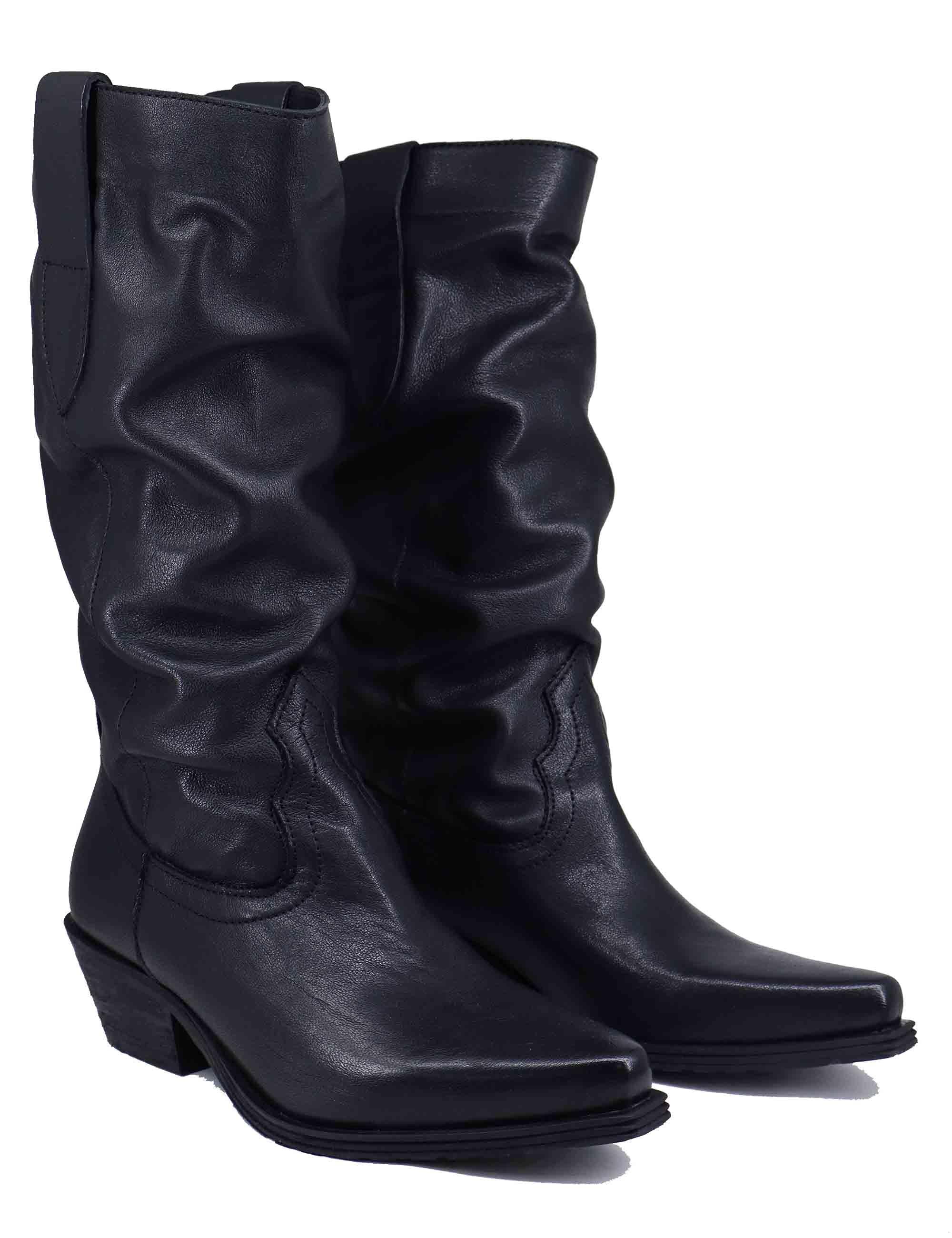 Stivali texani donna in pelle nera Donna NEVIS05 001