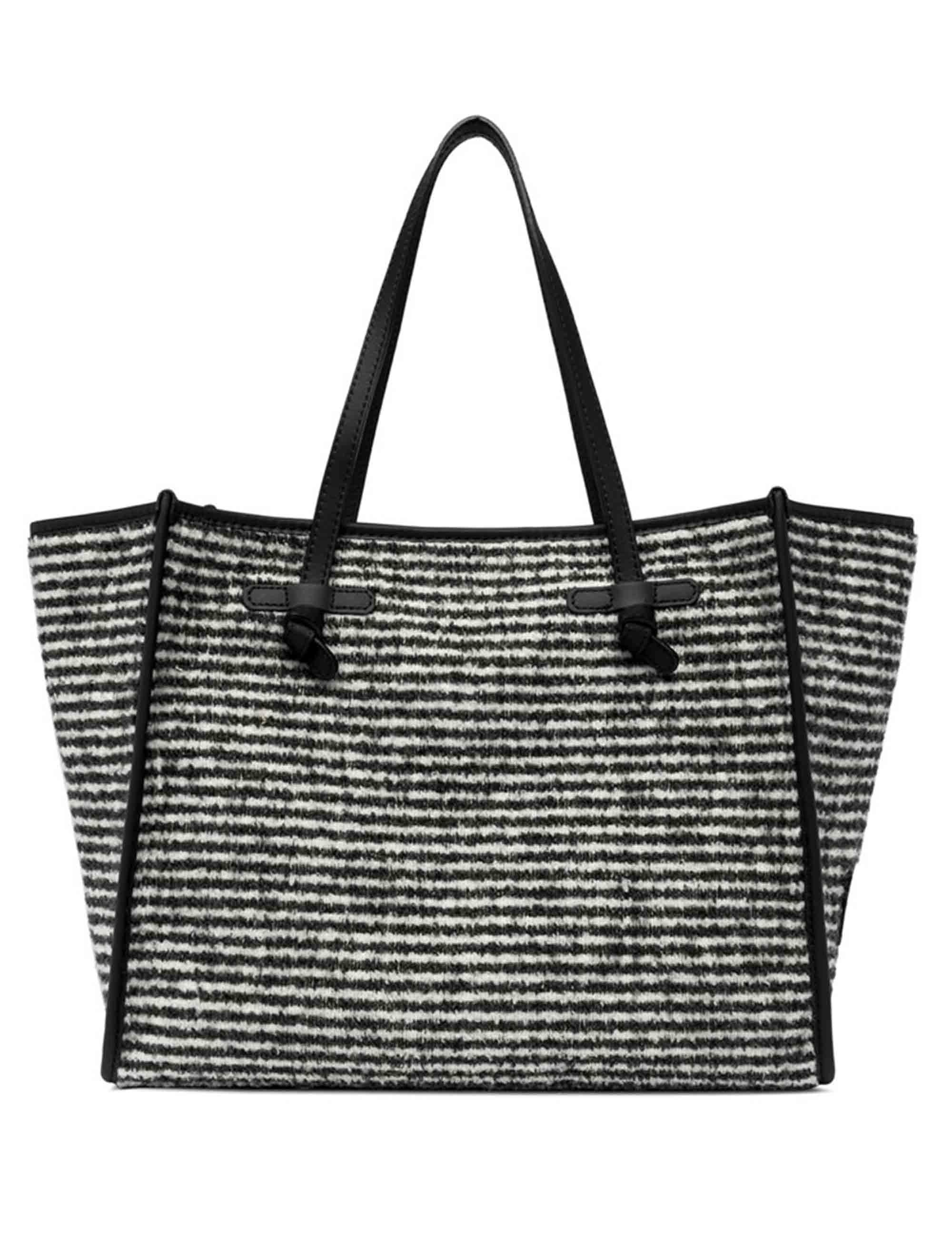 Shopping bag donna in tessuto lana nero BS6850 PULLOVER 17825 Marcella Club 