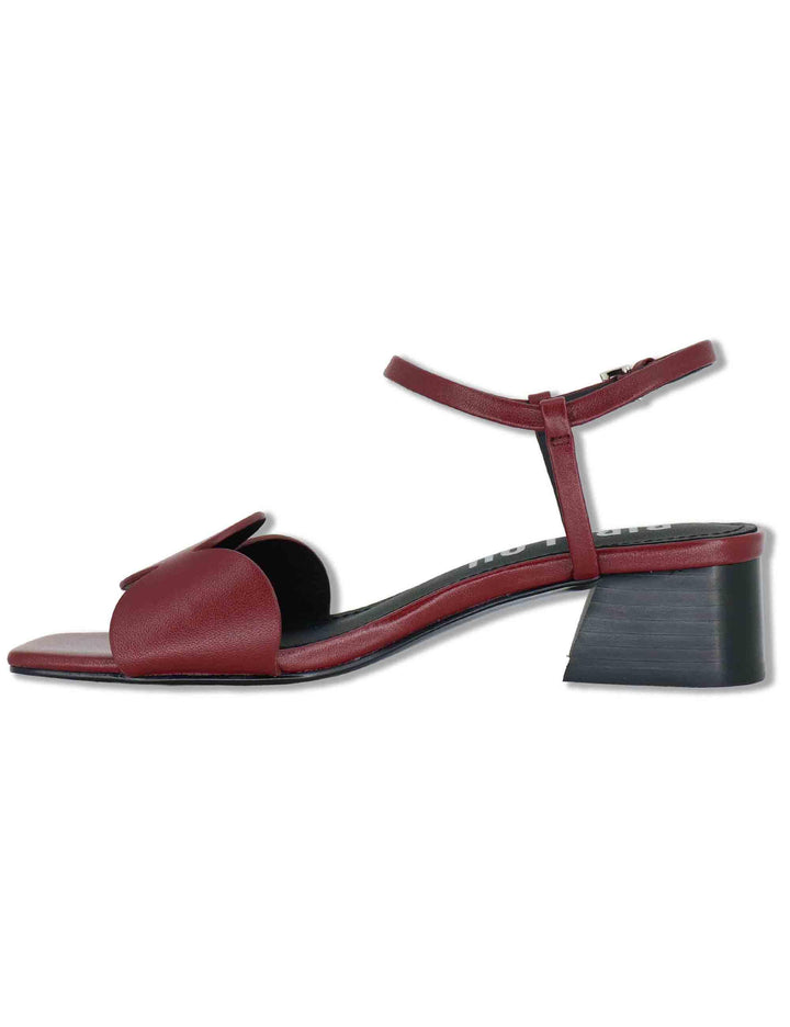 Sandali donna in pelle bordeaux con cinturino alla caviglia e tacco basso Onami 623Z10VK 40-BURGUND Bibi Lou 