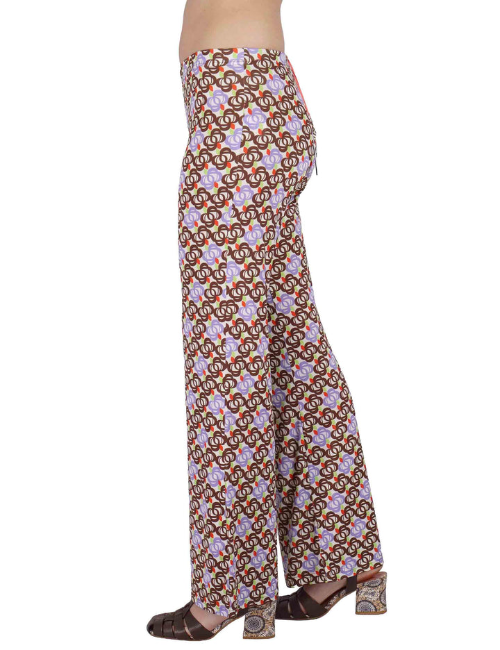 Pantaloni donna Fluid Pants in Jersey a fantasia off white con elastico in vita JFAPN0001-E2747-1246 85 Justmine 