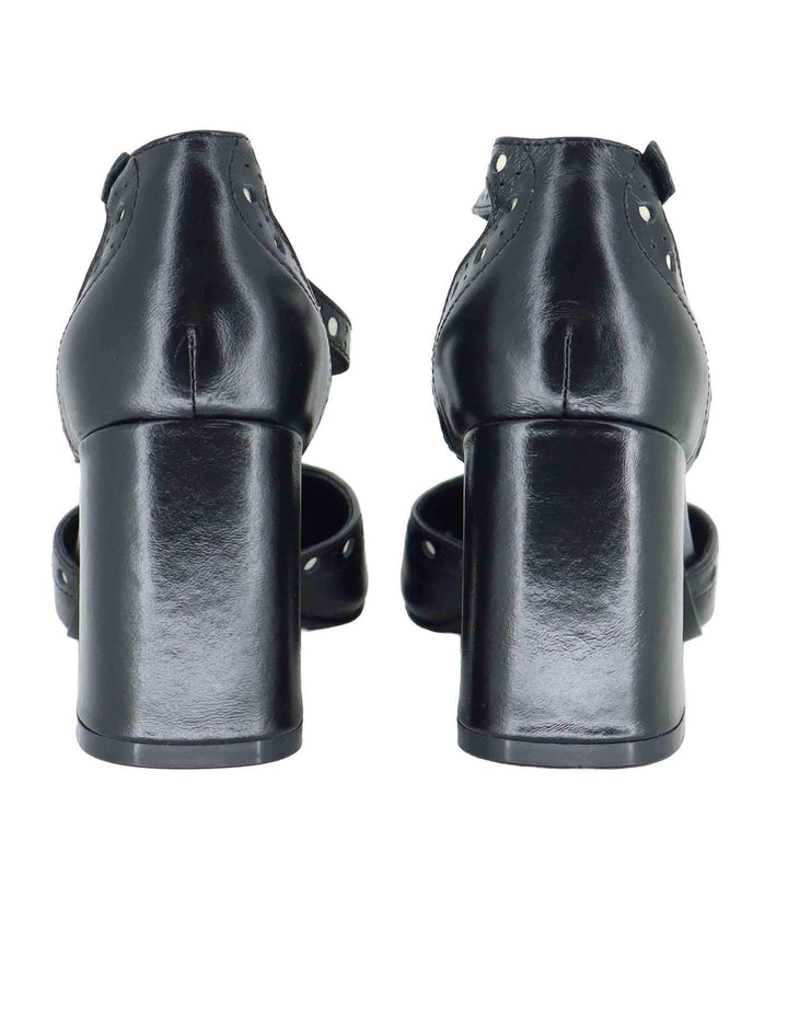 Mary Jane donna in pelle nera con impunture e cinturino regolabile 589Z12VK 03 Bibi Lou 