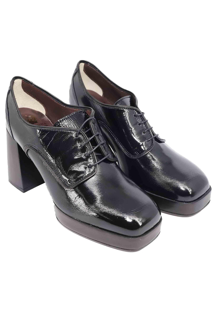 Stringate donna in vernice nera con tacco alto e plateau AL1700 4 L'Arianna 
