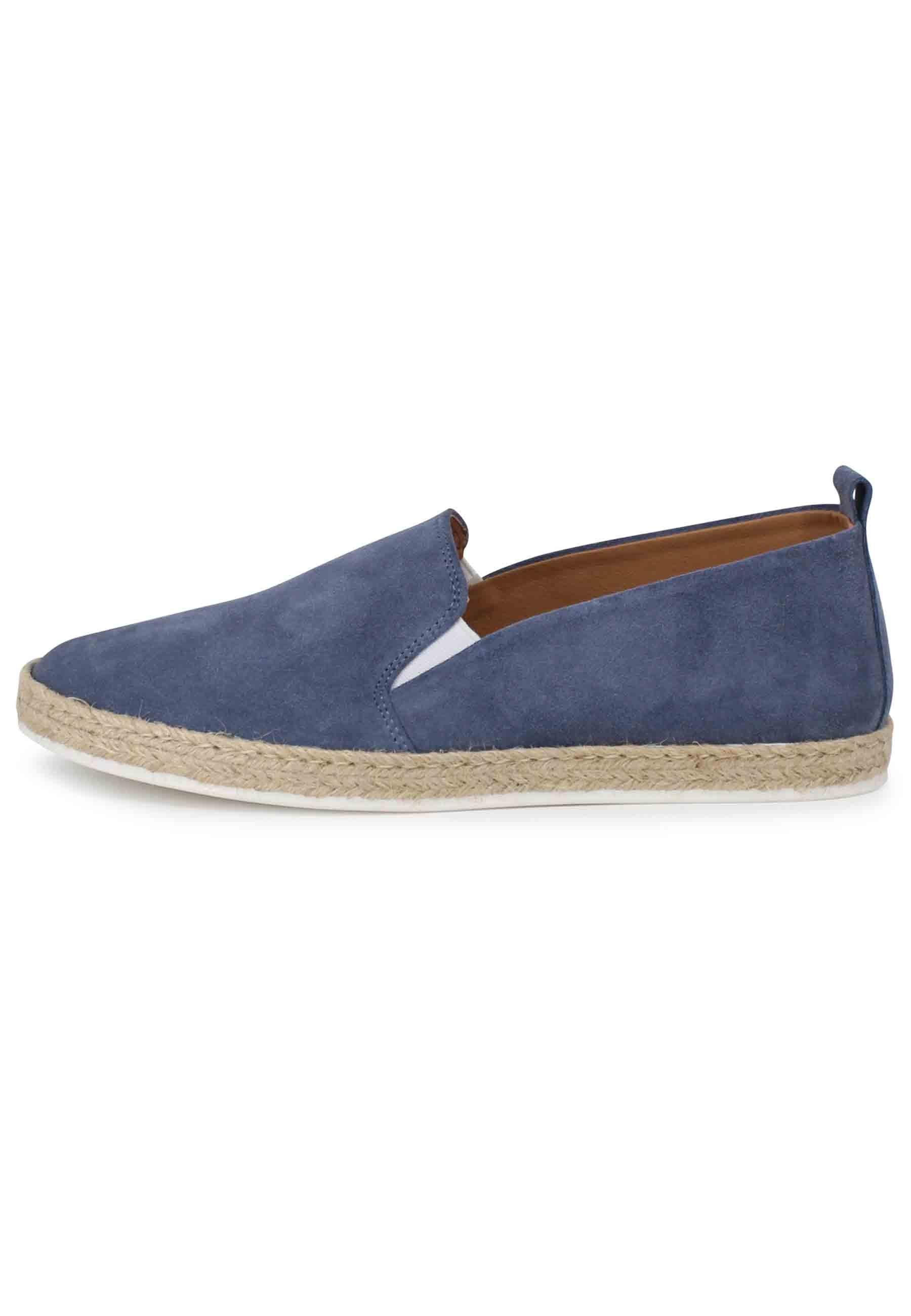 Mocassini espadrillas uomo in camoscio blu SP6529 002 Spark for Spatarella 