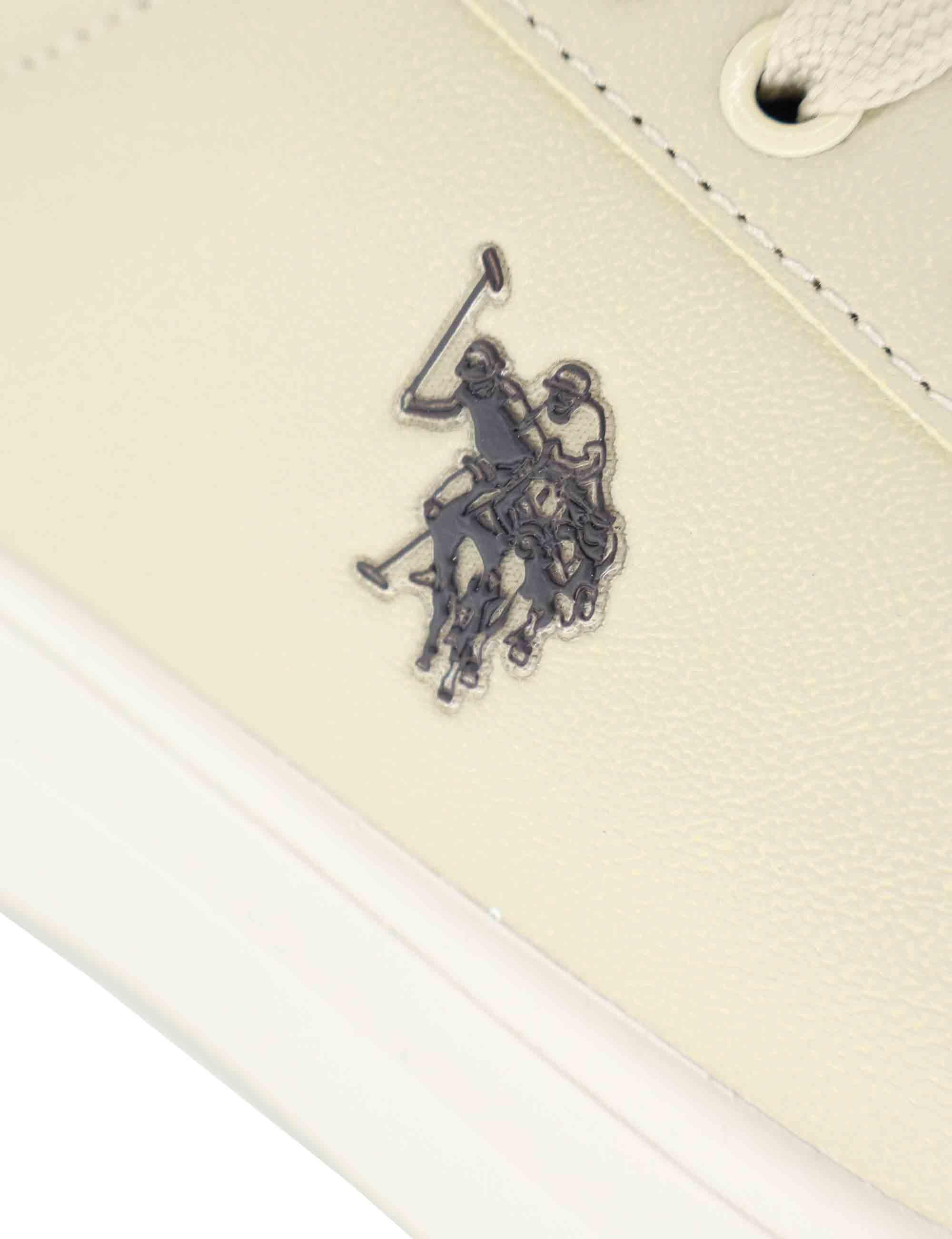 Sneakers uomo in tessuto beige con logo laterale e suola alta CODY010A LBE-DBR03 U.S. Polo Assn. 
