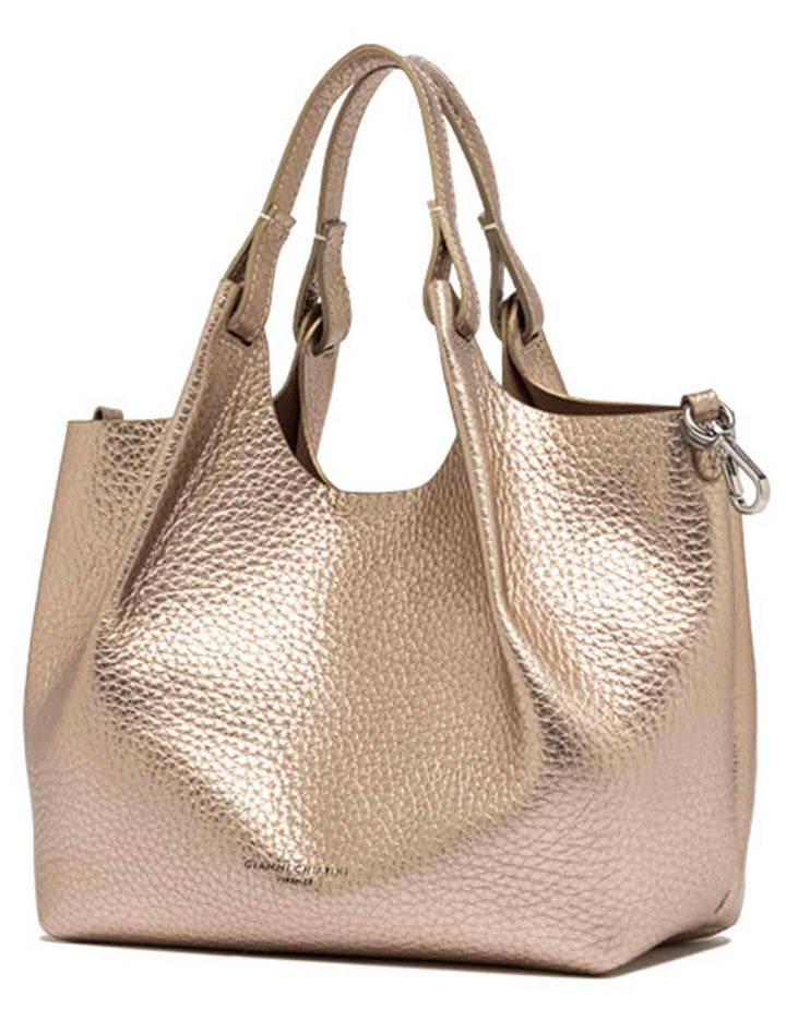Borse donna Dua in pelle laminata rosa con doppi manici e tracolla BS9719 RNGDBL T.U. 14368 Gianni Chiarini 