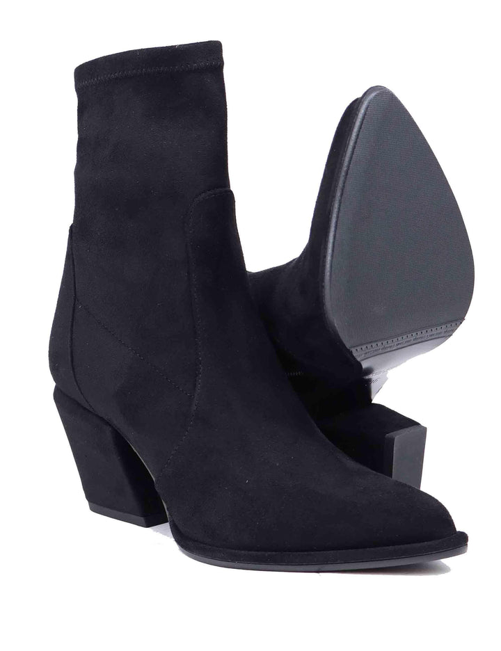 Stivaletti donna in alcantara nera con zip laterale SP1030 001 Spatarella 