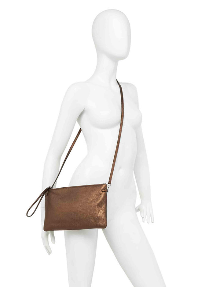Borse donna Hermy in pelle martellata bronzo con tracolla BS3975 14204 RNGDBL Gianni Chiarini 