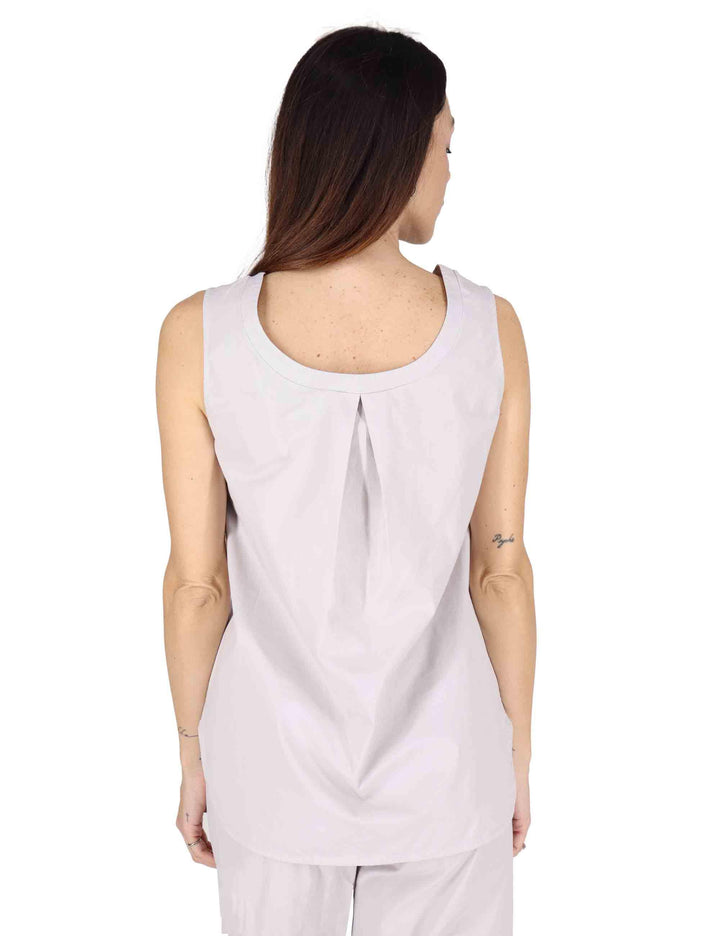 Top donna in cotone grigio CATIA DUST TreBarraBi 