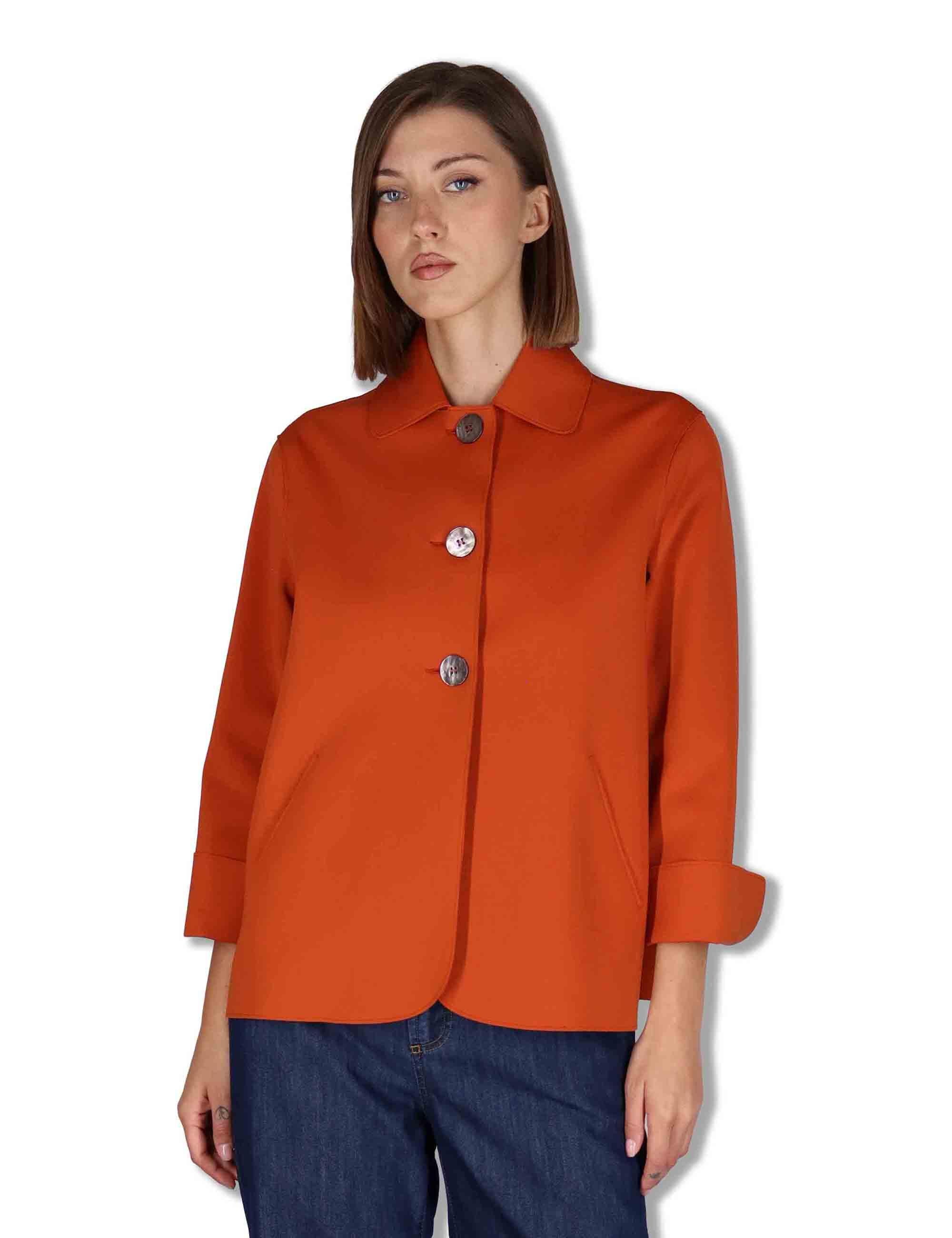 Giacche donna monopetto Angelico in tessuto stretch arancione 50260010 075 Ewooluzione 