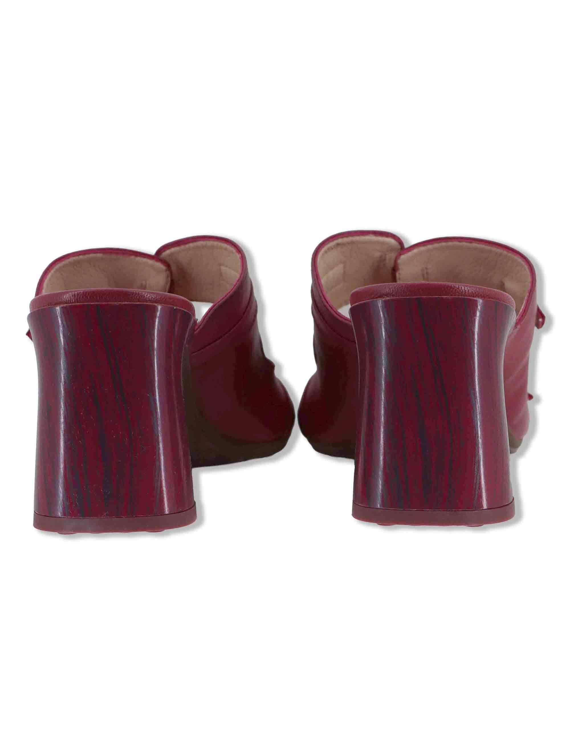 Sandali donna in pelle bordeaux con doppia fascia e tacco alto HV264803 CEREZA Hispanitas 