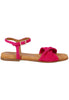 Women's flat sandals in strawberry suede with strap and padded insole