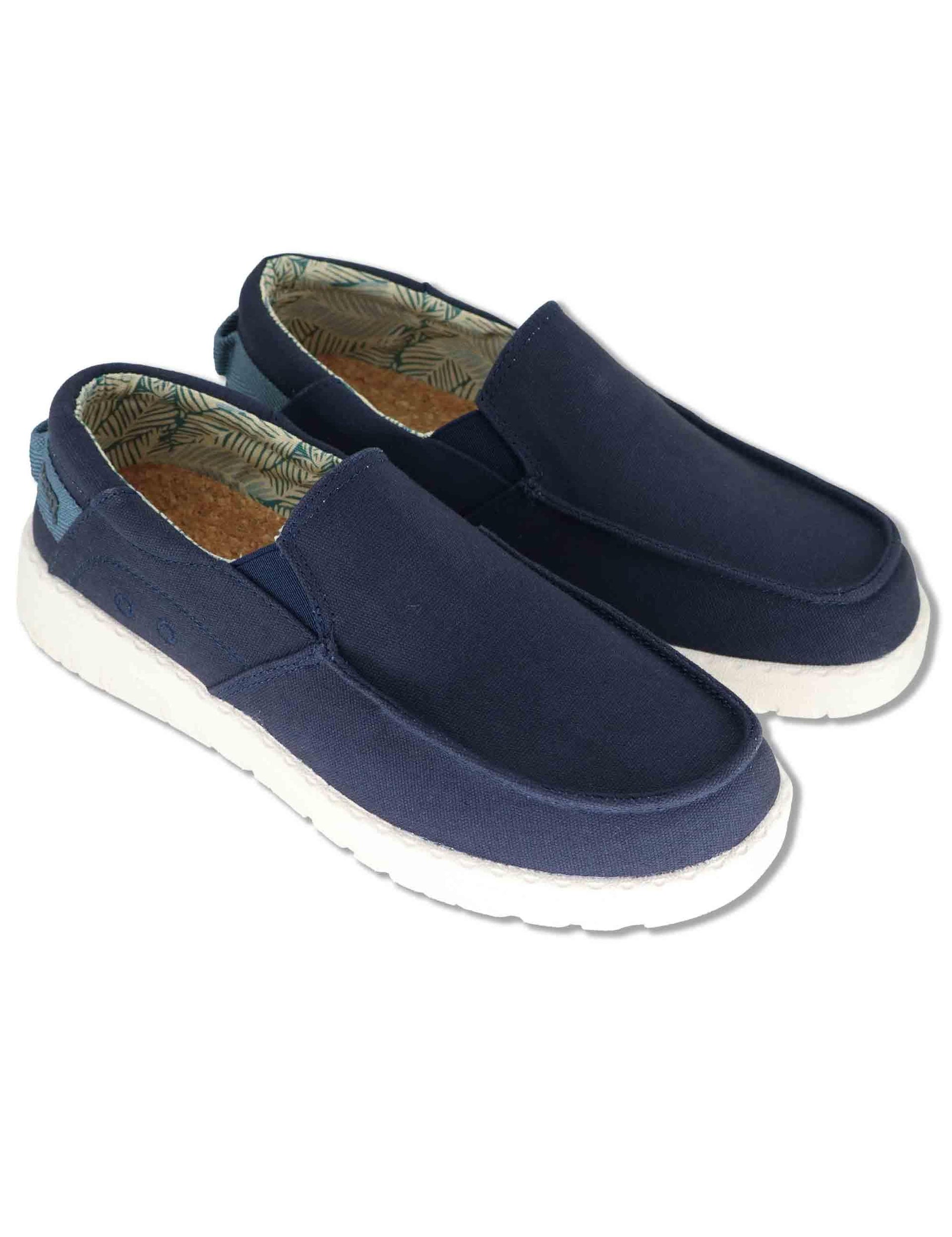 Mocassini uomo Samoa Slip On Cvs in canvas washed riciclato blu JM61112A 017 Jeep 