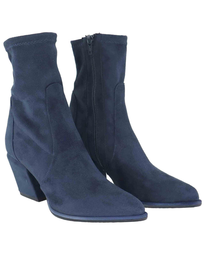 Stivaletti donna in alcantara blu con zip laterale SP1030 002 Spatarella 